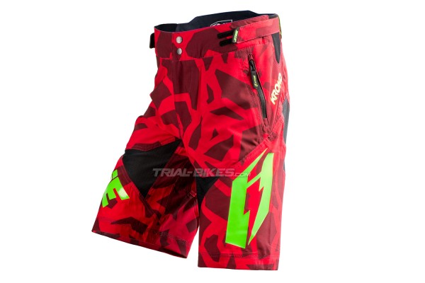 Pantalón corto Jitsie B3 Kroko Rojo/Verde Fluo KID